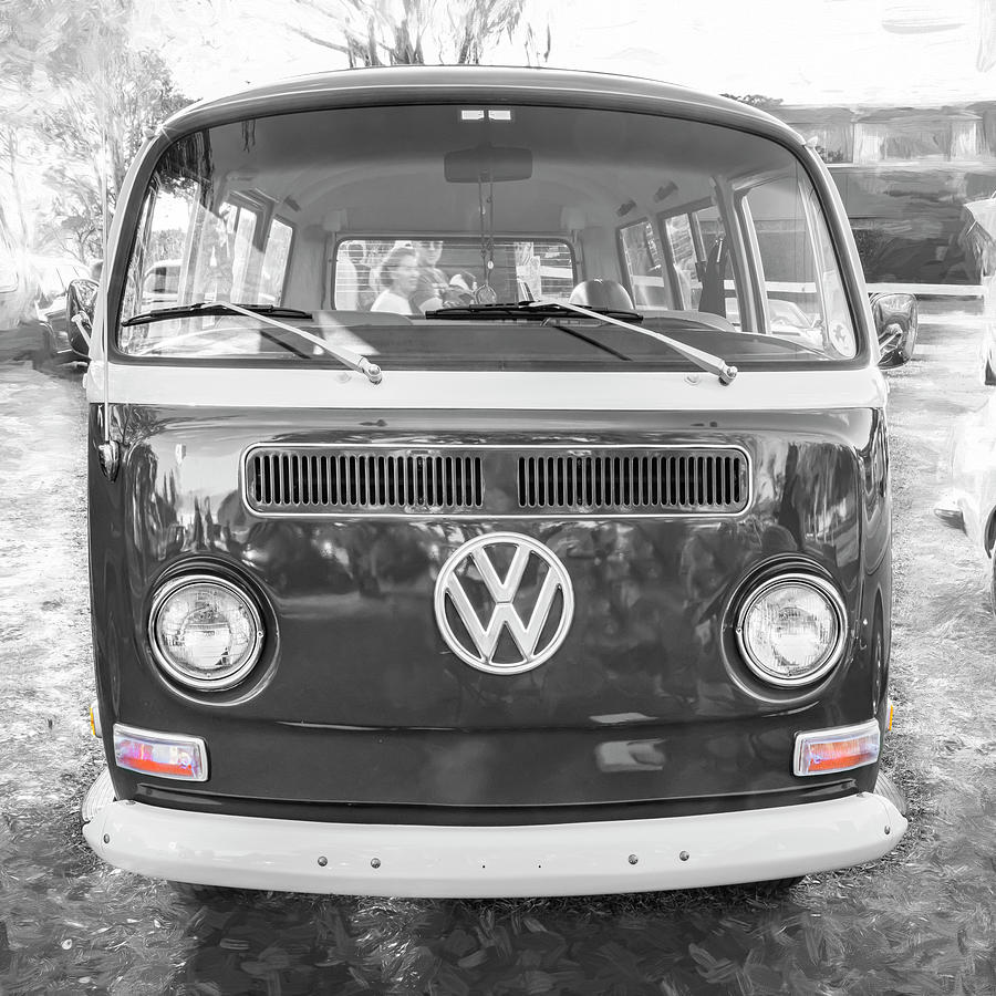 1971 Green Volkswagen Bus Van Station Wagon Transporters X106 Photograph by Rich Franco