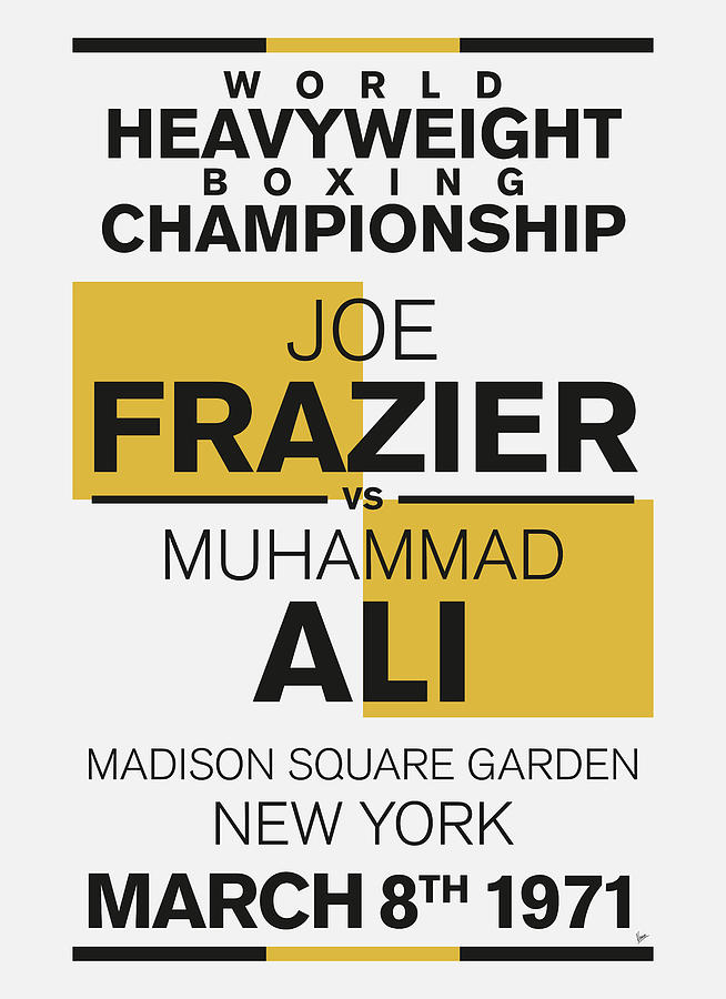 1971 MY Frazier vs Ali Typography Boxing Poster Digital Art by Chungkong Art