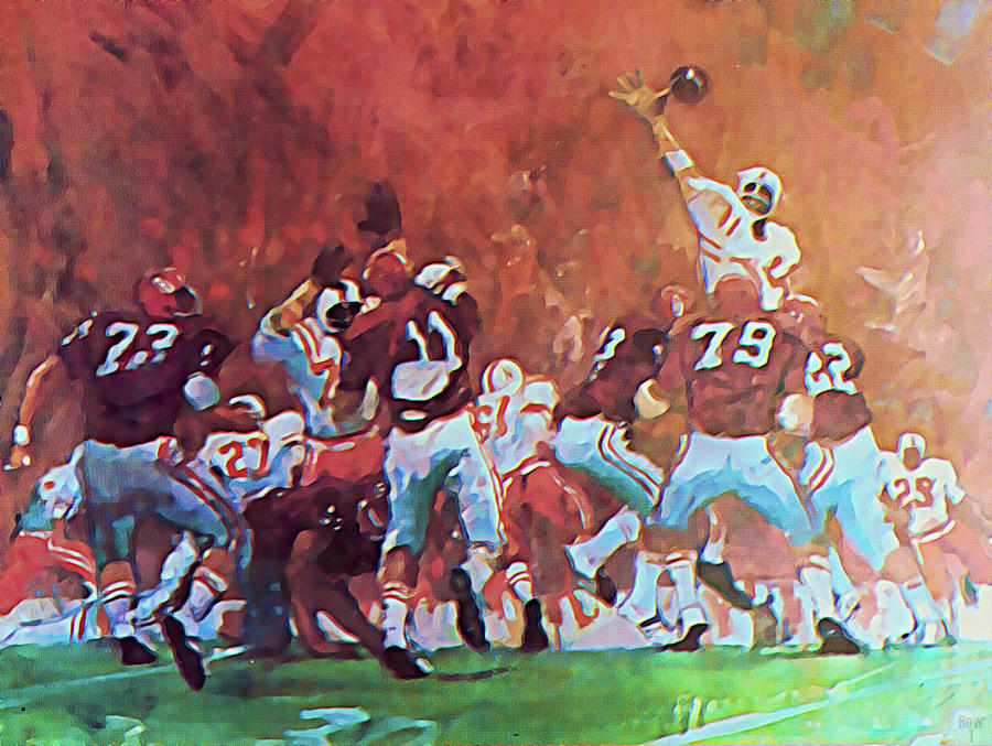 1971 Oklahoma vs. Nebraska Game of the Century Art Mixed Media by Row One Brand