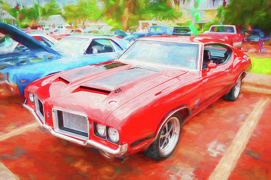1971 Red Oldsmobile 442 W30  X119 Photograph by Rich Franco