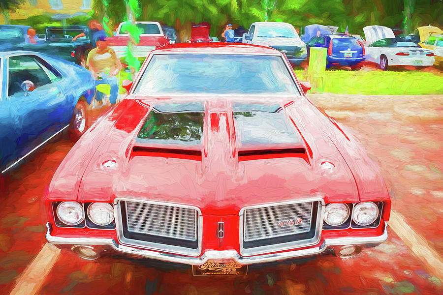 1971 Red Oldsmobile 442 W30 X125 Photograph by Rich Franco