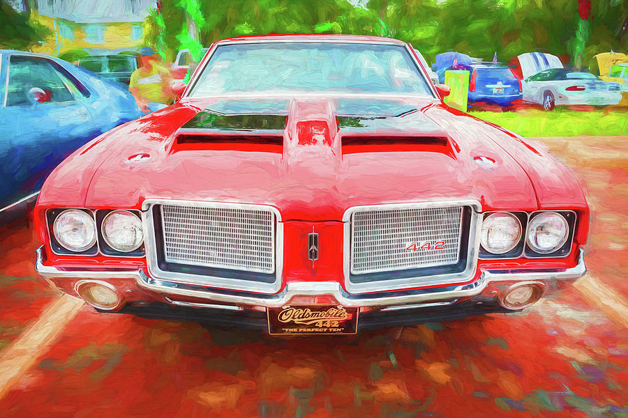 1971 Red Oldsmobile 442 W30 X130 Photograph by Rich Franco