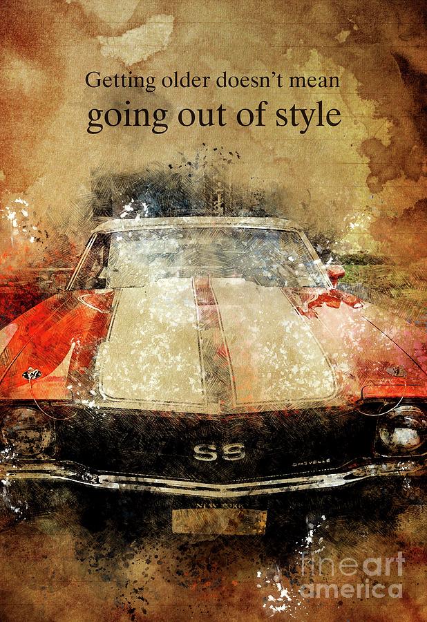1972 Chevrolet Chevelle Malibu Ss 454 Convertible Artwork,car Quote Drawing