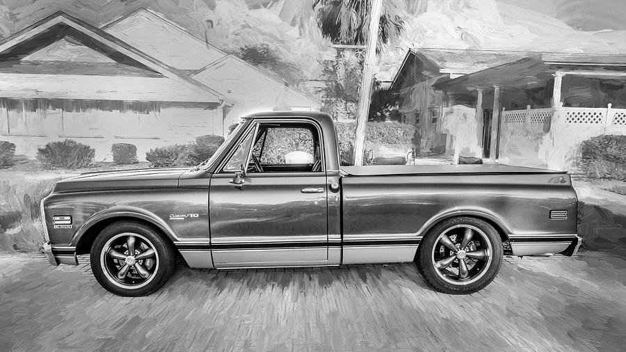  1972 Gray Chevy Pickup Custom 10 Deluxe C10 X117 #1972 Photograph by Rich Franco