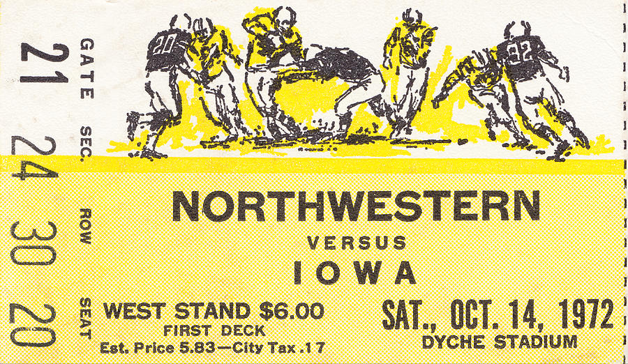 1972 Iowa vs. Northwestern Mixed Media by Row One Brand