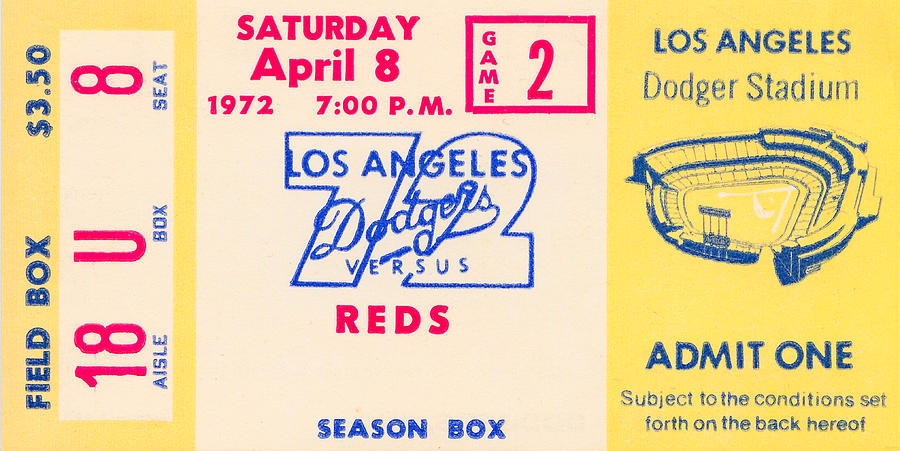1972 LA Dodgers vs. Reds Mixed Media by Row One Brand
