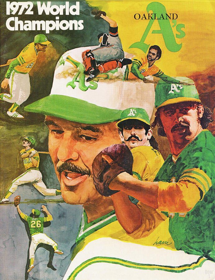 1972 Oakland As World Champions Art Mixed Media by Row One Brand