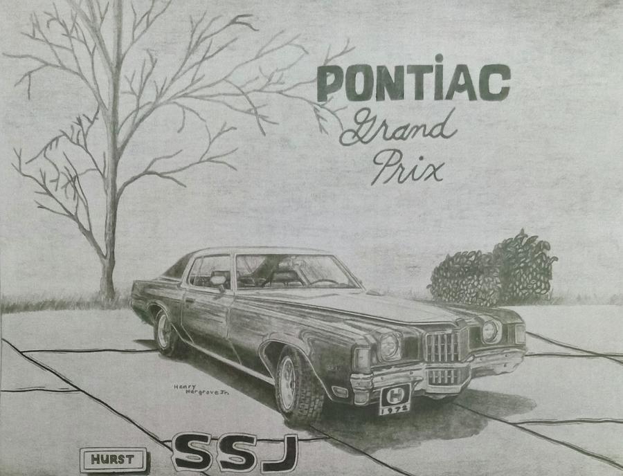 Pontiac Grand Prix Drawing - 1972 Pontiac Grand Prix Hurst SSJ by Henry Hargrove Jr