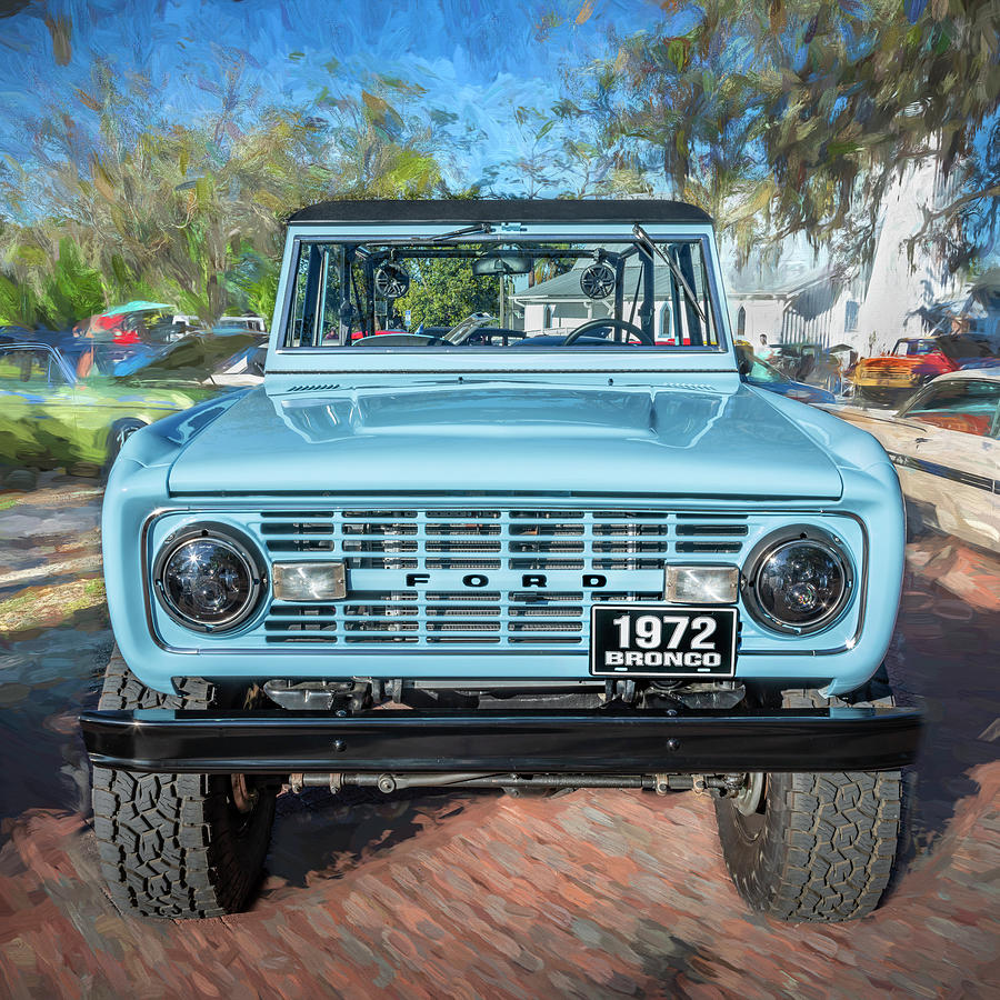 1972 Wind Blue Ford Bronco X100 Photograph by Rich Franco