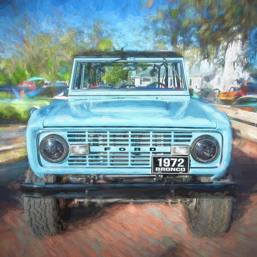 1972 Wind Blue Ford Bronco X102 Photograph by Rich Franco