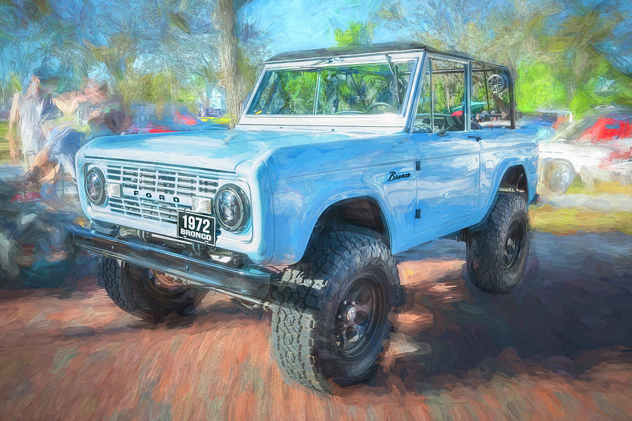 1972 Wind Blue Ford Bronco X110 Photograph by Rich Franco