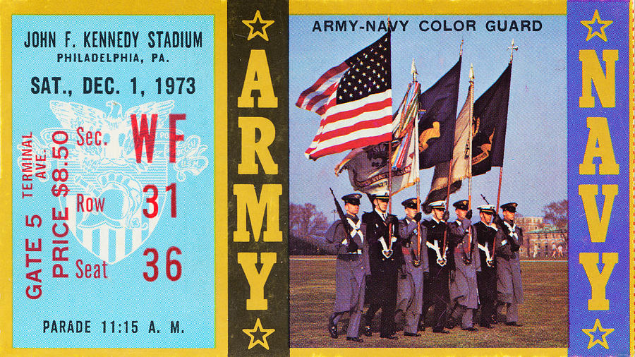 1973 Army Navy Game Ticket Mixed Media by Row One Brand