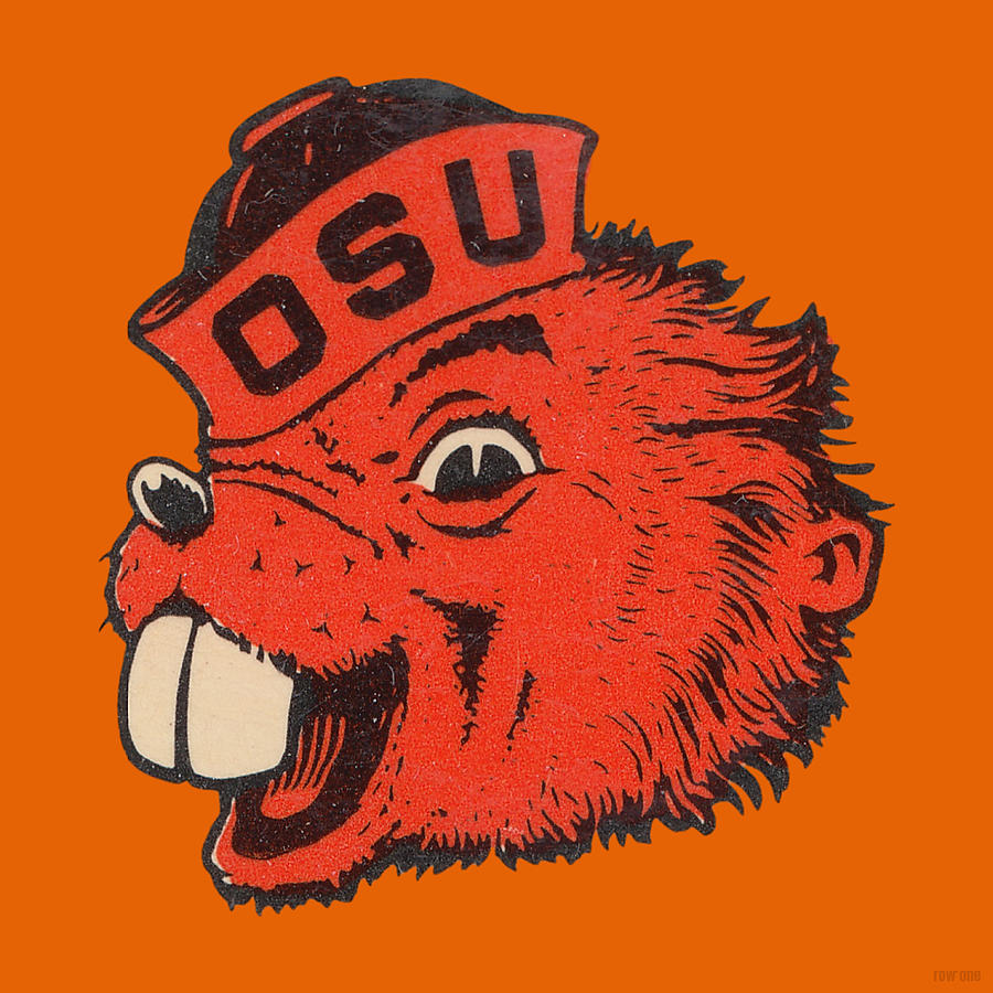 Oregon State Mixed Media - 1973 Benny Beaver Art by Row One Brand