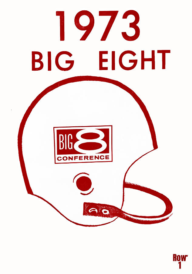1973 Big Eight Conference Football Helmet Art Mixed Media by Row One Brand