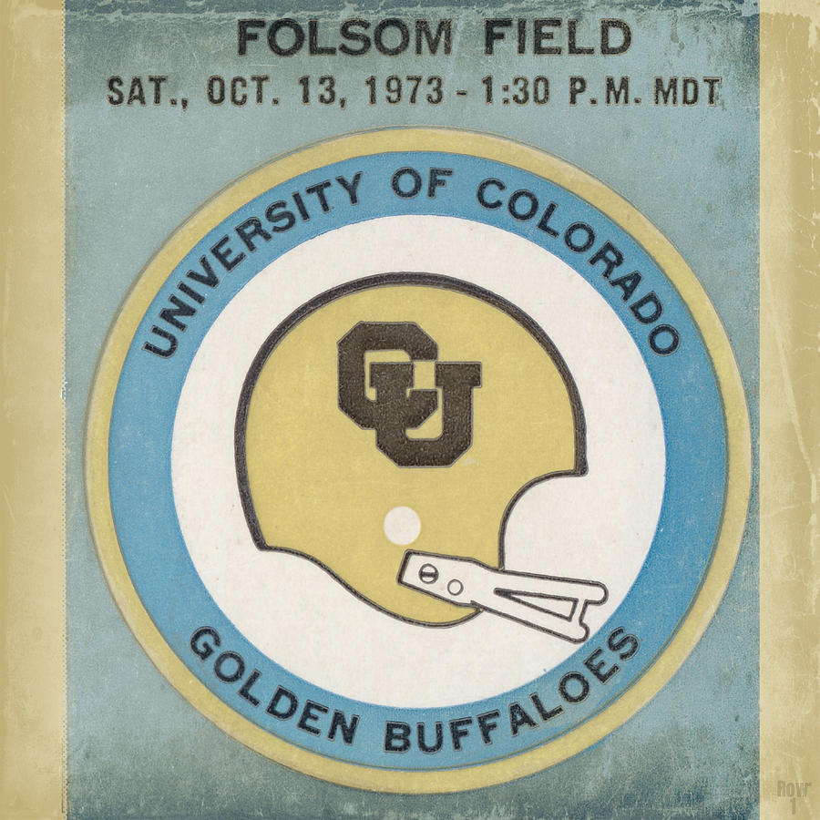 1973 Colorado Buffaloes Football Ticket Stub Art Mixed Media by Row One Brand