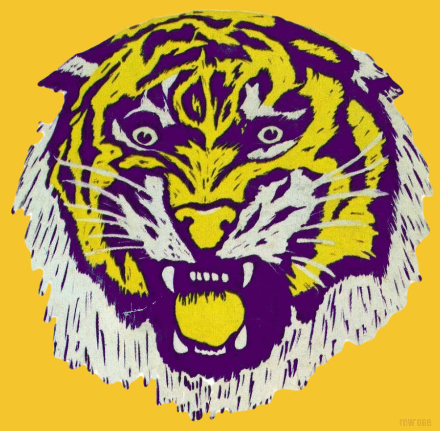 1973 LSU Tiger Art Mixed Media by Row One Brand