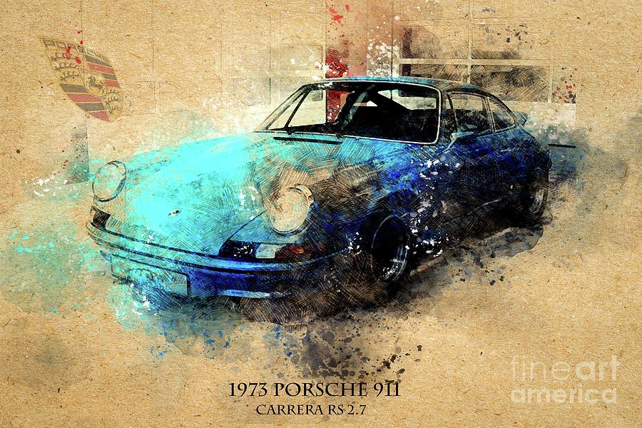 1973 Porsche 911 Drawing by Drawspots Illustrations - Fine Art America