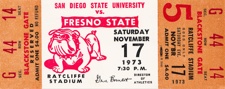 1973 San Diego State vs. Fresno State Mixed Media by Row One Brand