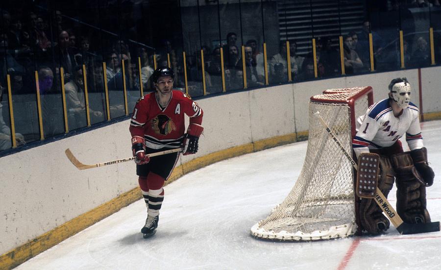 1973 Semi Finals: Chicago Blackhawks v New York Rangers Photograph by B Bennett