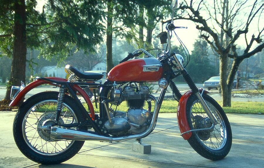 Vintage Photograph - 1973 Triumph T140 Motorcycle by Lawrence Christopher
