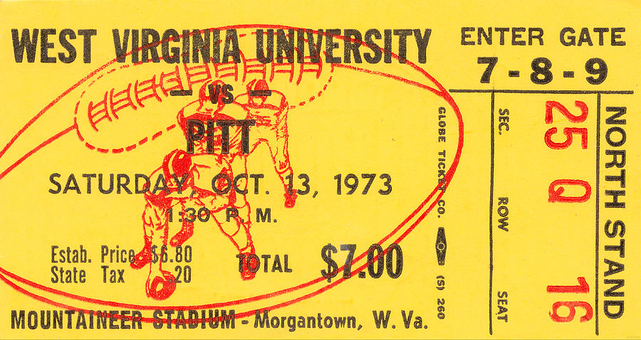 1973 West Virginia vs. Pitt Mixed Media by Row One Brand