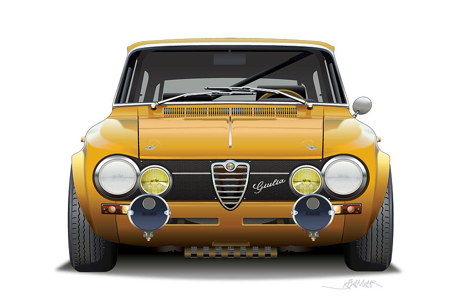 1974 Alfa Romeo Giulia Digital Art by Alain Jamar
