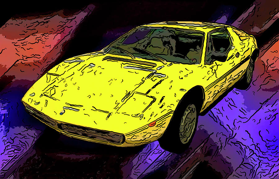 1974 Maserati Merak Digital drawing Drawing by Flees Photos