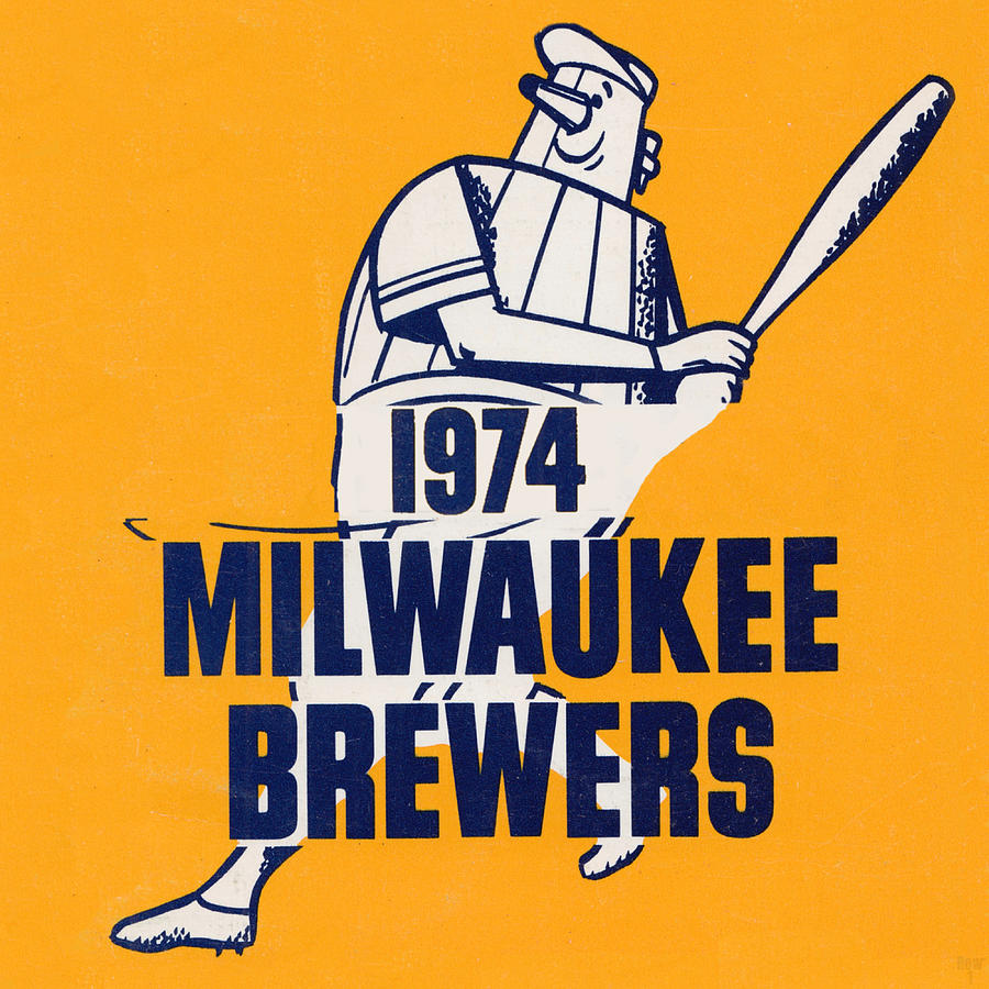 1974 Mixed Media - 1974 Milwaukee Brewers Art by Row One Brand