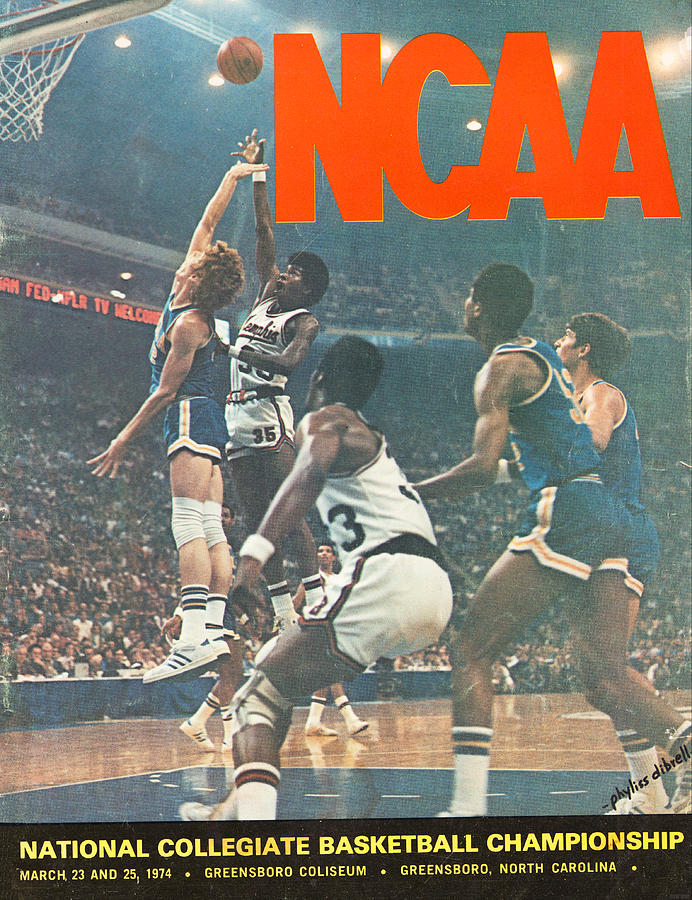 1974 NCAA Basketball Poster Mixed Media by Row One Brand