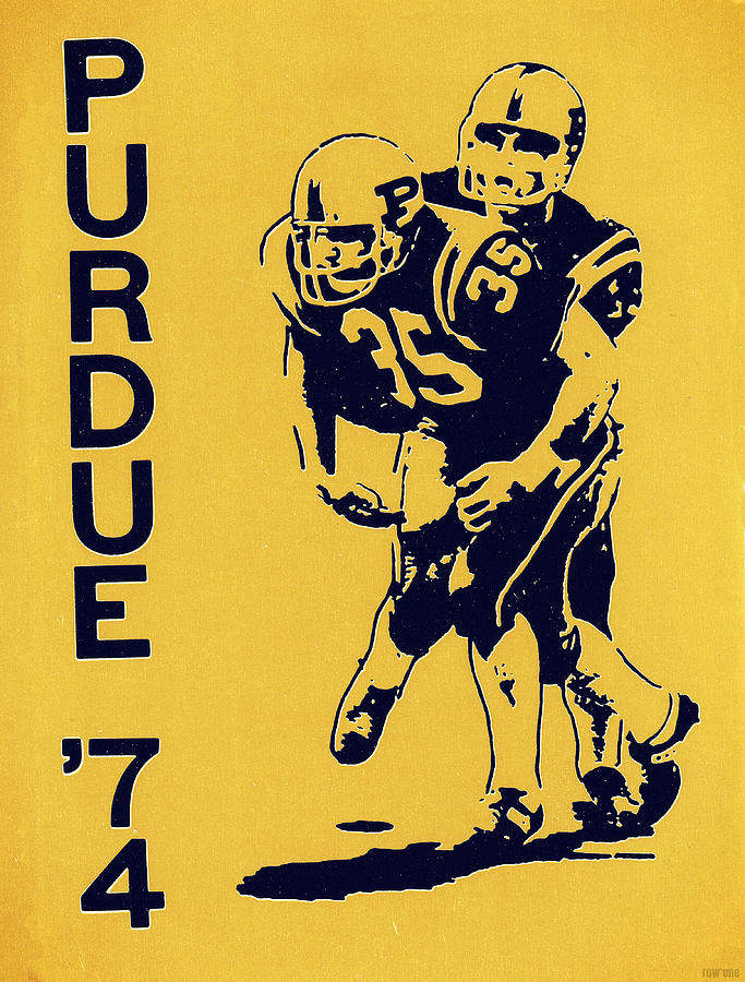 1974 Purdue Football Art Mixed Media by Row One Brand