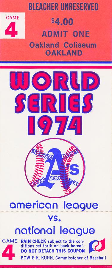 1974 World Series Ticket Art Mixed Media by Row One Brand