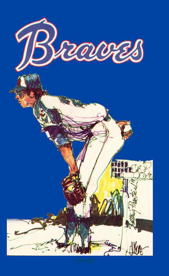 1975 Atlanta Braves Pitcher Art Mixed Media by Row One Brand