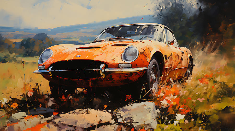 Fantasy Painting - 1975 Lotus Europa Special  stunning European co by Asar Studios by Celestial Images