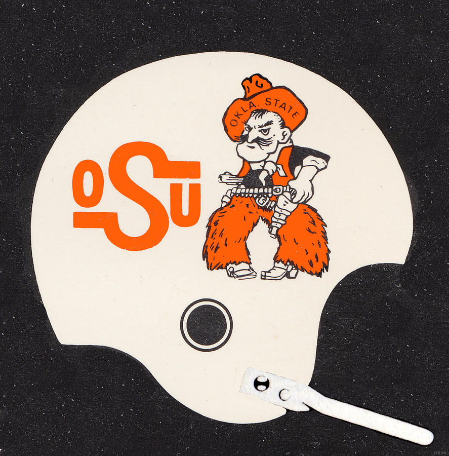 1975 Oklahoma State Helmet Art Mixed Media by Row One Brand