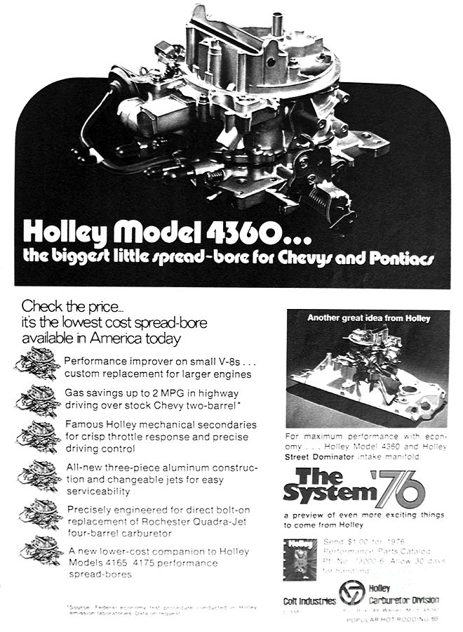 1976 Holley Carb Add Photograph