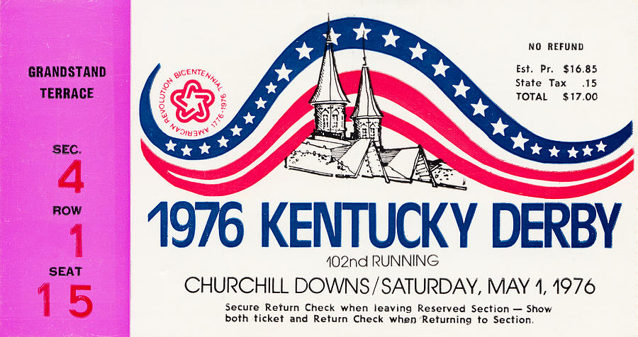 1976 Kentucky Derby Drawing by Row One Brand