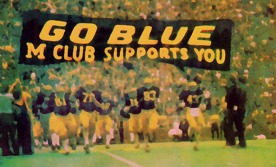 1976 Michigan Football Remix Mixed Media by Row One Brand
