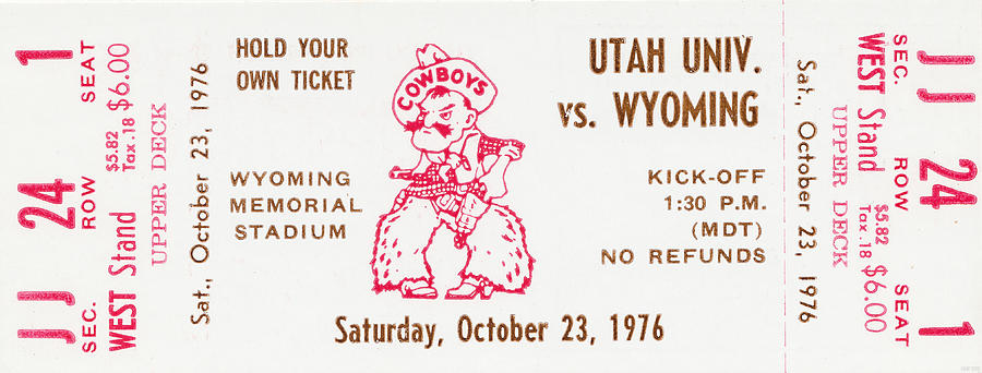 1976 Wyoming vs. Utah Mixed Media by Row One Brand