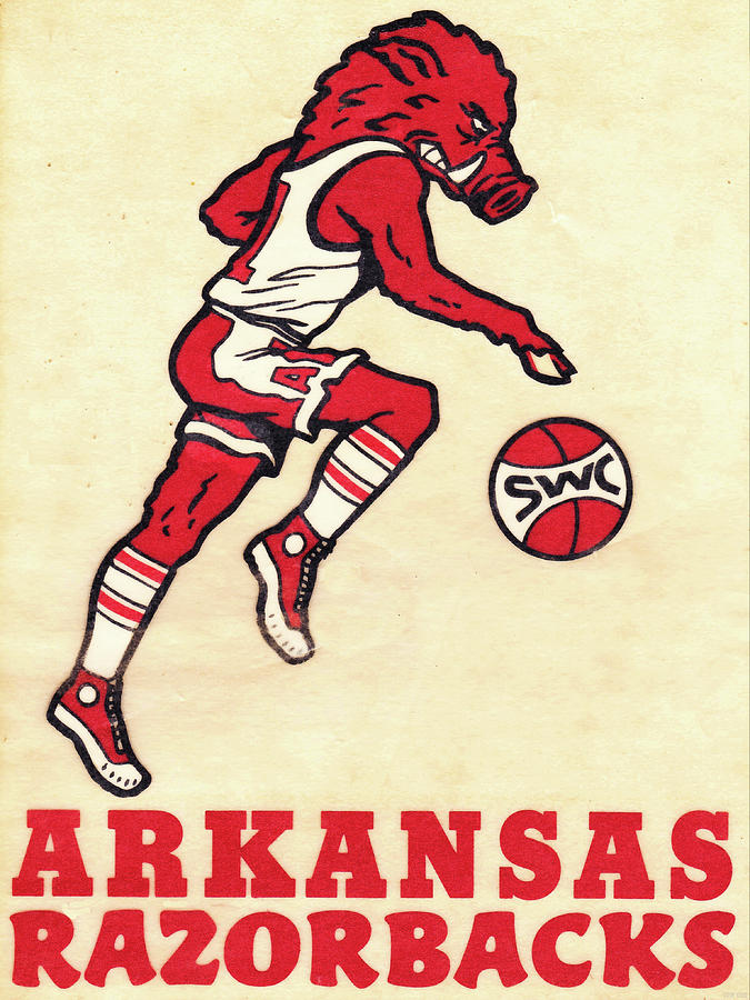 1977 Arkansas Razorback Art Mixed Media by Row One Brand