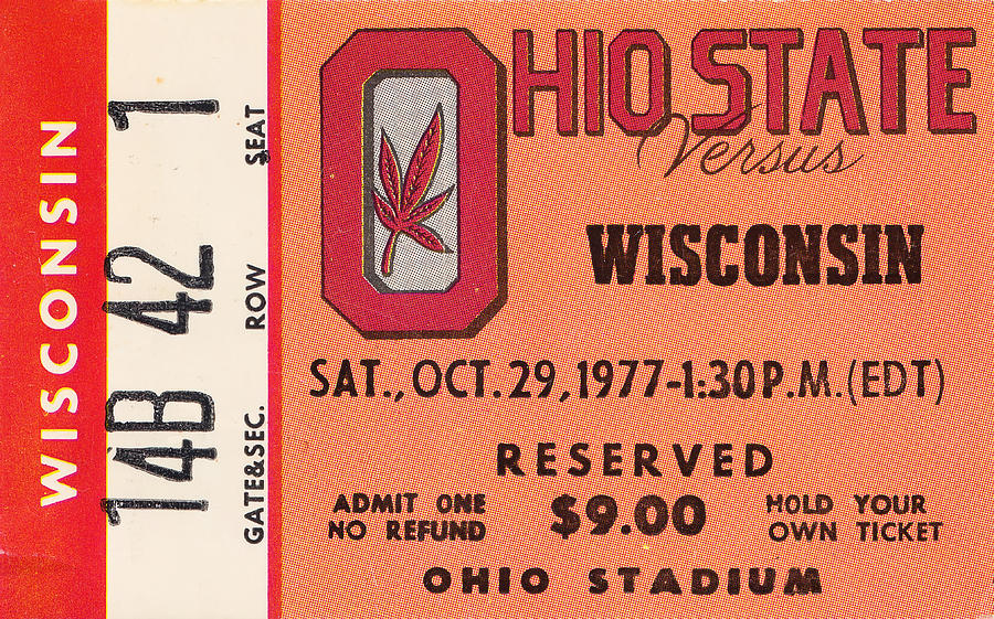 1977 Ohio State vs. Wisconsin Mixed Media by Row One Brand