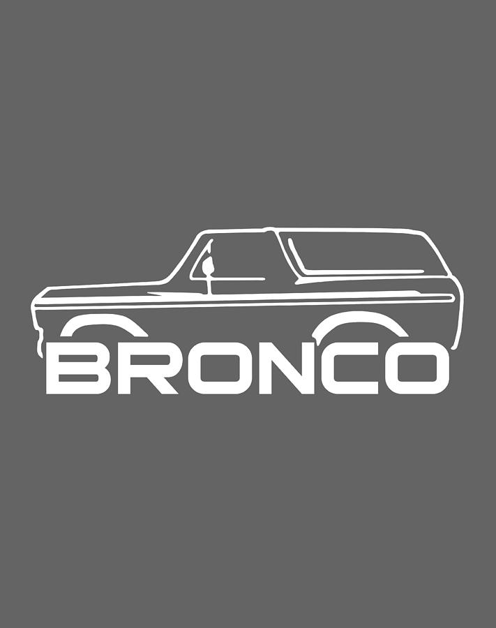 Classic Ford Bronco - Black with Full Color Graphics T-Shirt