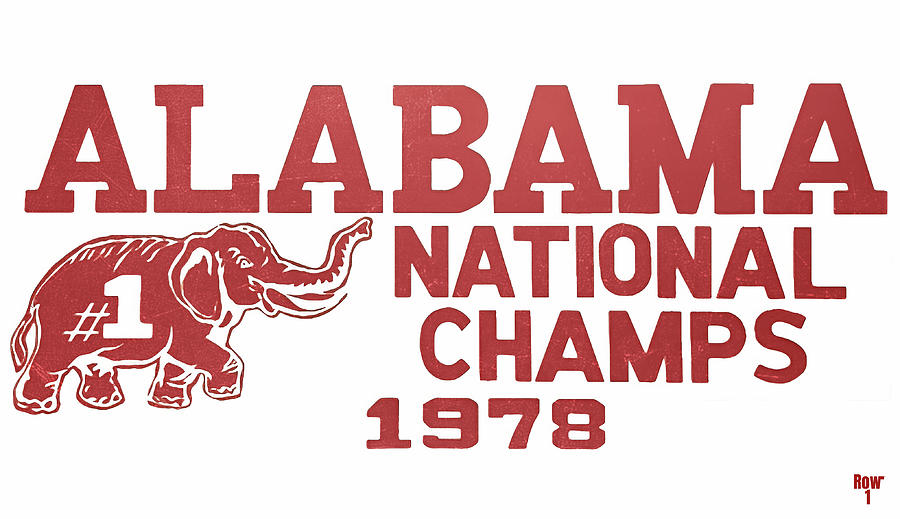 1978 Alabama Football National Champs Mixed Media by Row One Brand