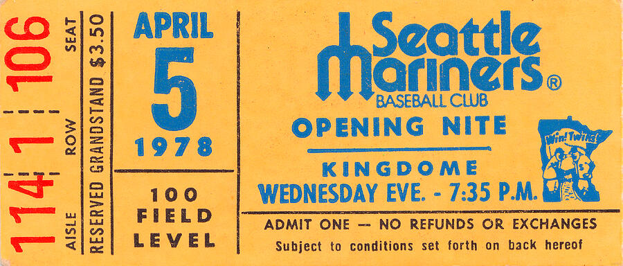 1978 Mariners Opening Night Mixed Media by Row One Brand