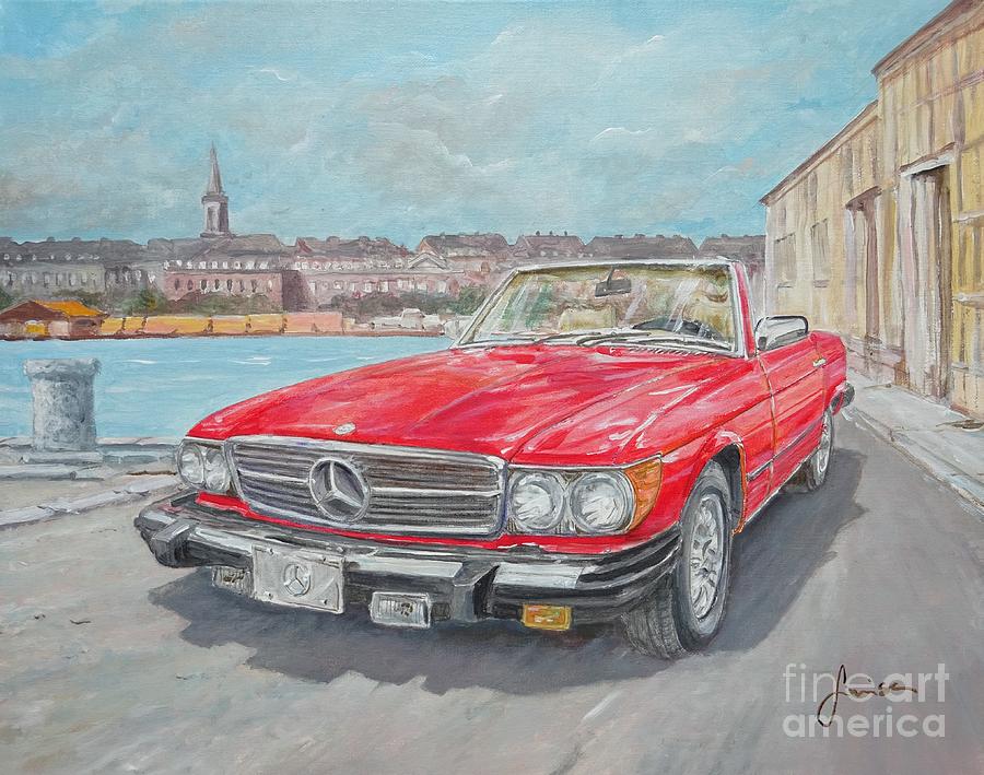1978 Mercdes Benz 450 SL Painting by Sinisa Saratlic