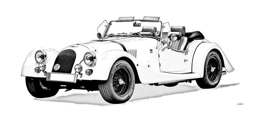 1978 Morgan Plus 8 Roadster Convertable -  DWP1361469 Drawing by Dean Wittle