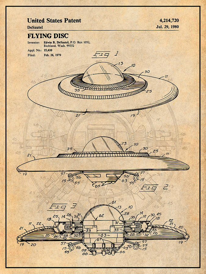 1979 Flying Disc Antique Paper Patent Print Drawing by Greg Edwards ...