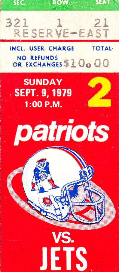 1979 Jets vs. Patriots Mixed Media by Row One Brand
