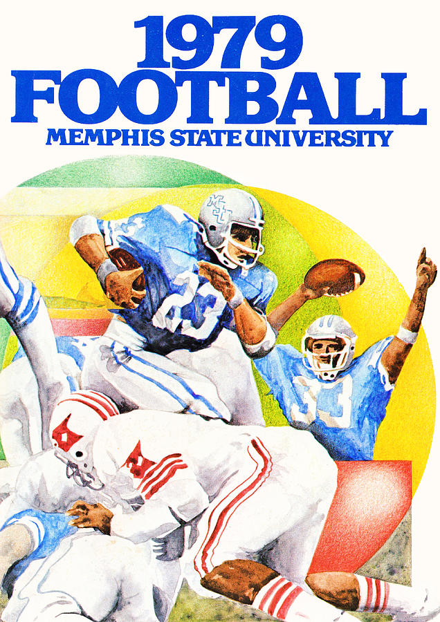1979 Memphis State Football Art Mixed Media by Row One Brand