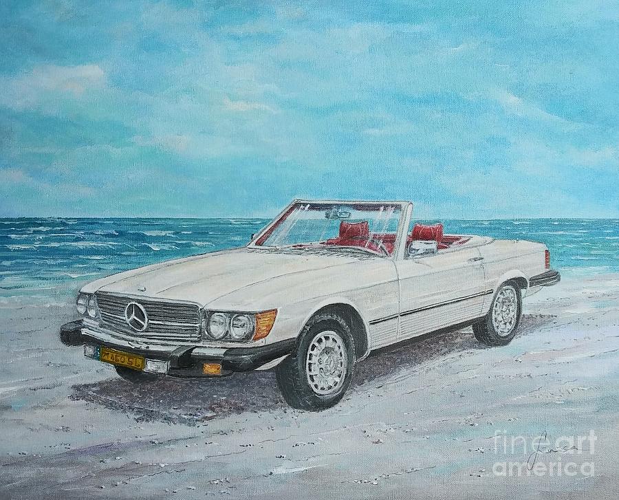Transportation Painting - 1979 Mercedes 450 SL by Sinisa Saratlic