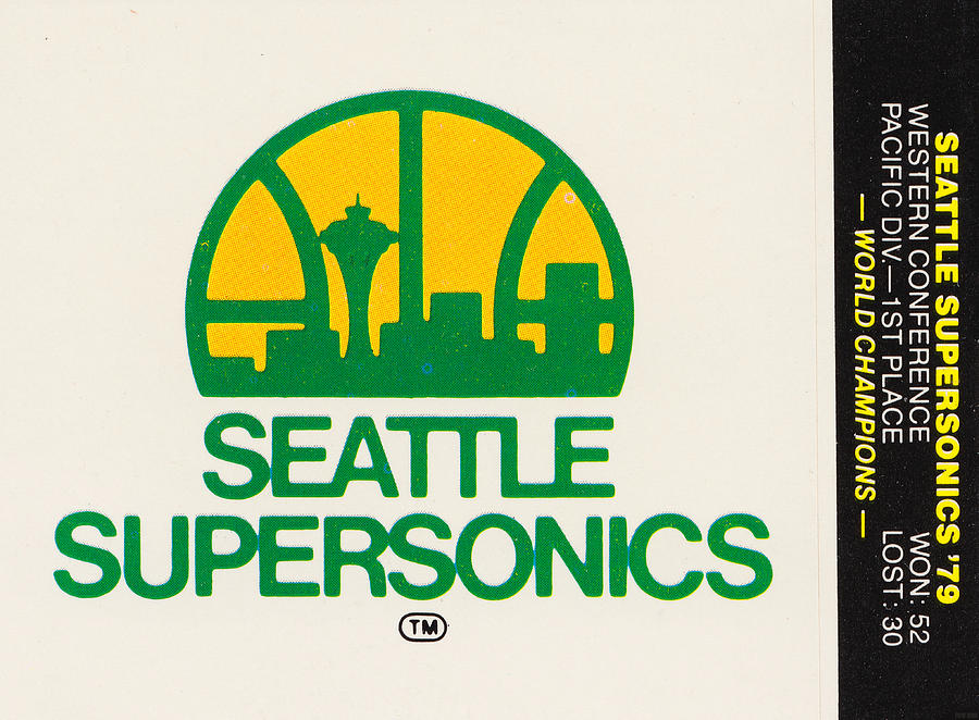 1979 Seattle Supersonics Fleer Decal Mixed Media by Row One Brand